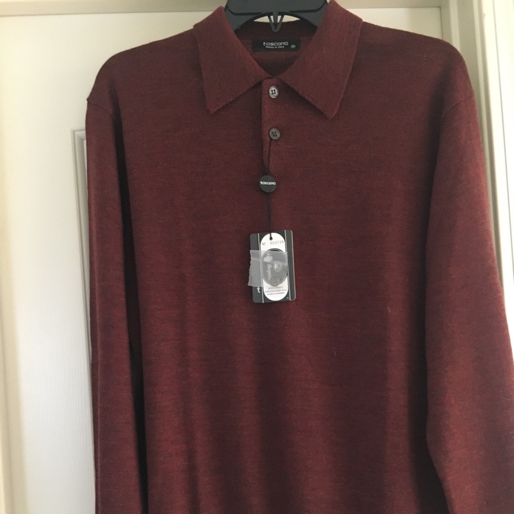 BNWT Toscano Mock Neck Button Down Sweater size M